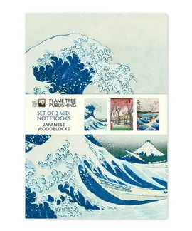 JAPANESE WOODBLOCKS SET OF 3 MIDI NOTEBOOK COLLECTION