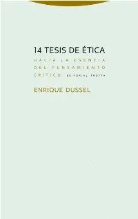 14 TESIS DE ÉTICA