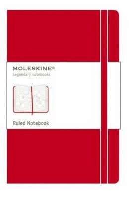 MOLESKINE CLASSIC NOTEBOOK, POCKET, RULED, RED, HARD COVER (3.5 X 5.5)