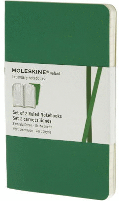 MOLESKINE RULED VOLANT POCKET EMERALD GREEN (QP711K12F)