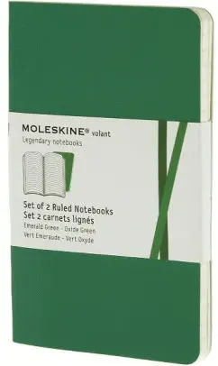 MOLESKINE RULED VOLANT POCKET EMERALD GREEN (QP711K12F)
