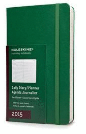 MOLESKINE LARGE DAILY DIARY 2015 GREEN 400 PAGES