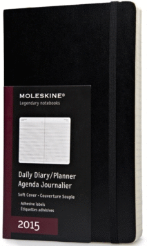 MOLESKINE LARGE DAILY DIARY 2015 BLACK SOFT COVER 400 PAGES