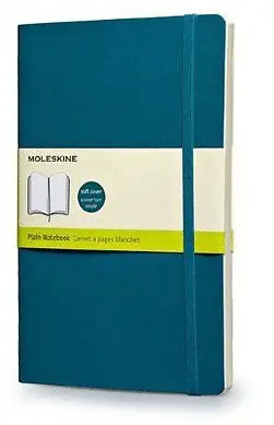 MOLESKINE PLAIN NOTEBOOK LARGE SOFT COVER UNDERWATER BLUE