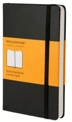 MOLESKINE CLASSIC NOTEBOOK, POCKET, RULED, BLACK, HARD COVER (3.5 X 5.5)