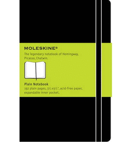 MOLESKINE CLASSIC NOTEBOOK, POCKET, PLAIN, BLACK, HARD COVER (3.5 X 5.5)