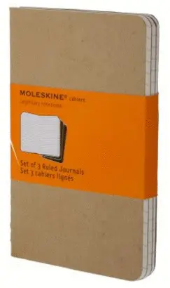 MOLESKINE CAHIER JOURNAL (SET OF 3), POCKET, RULED, KRAFT BROWN, SC (3.5 X 5.5)