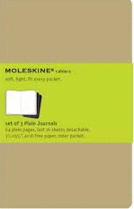 MOLESKINE CAHIER JOURNAL (SET OF 3), POCKET, PLAIN, KRAFT BROWN, SC (3.5 X 5.5)