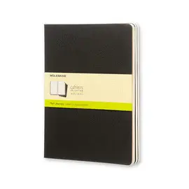 MOLESKINE CAHIER JOURNAL (SET OF 3), EXTRA LARGE, PLAIN, BLACK, SOFT COVER (7.5 X 10)