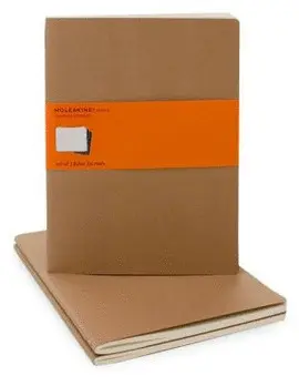 MOLESKINE CAHIER JOURNAL (SET OF 3), EXTRA LARGE, RULED, KRAFT BROWN, SC (7.5 X 10)