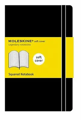 MOLESKINE CLASSIC NOTEBOOK, LARGE, SQUARED, BLACK, SOFT COVER (5 X 8.25)