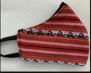 MASCARILLA ESTILO TÍPICA RAYAS ROJO, NARANJA PUNTOS VERDES