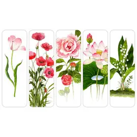 PINK POSIES SET OF 5 BOOKMARKS 