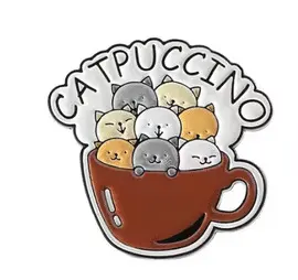 21. CATPUCCINO TAZA ROJA Y GATOS - PINES DAZZLE