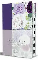 BIBLIA RVR1960 TAPA DURA Y TELA MORADA CON FLORES TAMAÑO MANUAL CON ÍNDICE / SPA NISH BIBLE RVR 1960, HARDCOVER, PURPLE CLOTH WITH FLOWERS, HANDY SIZE