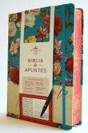 BIBLIA DE APUNTES RVR 1960 AZUL CELESTE CON FLORES