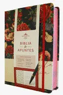 BIBLIA DE APUNTES RVR 1960 AZUL OSCURO CON FLORES