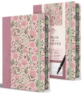 Biblia de Apuntes Rvr 1960. Tapa Dura, Rosada con Flores