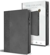 Biblia Reina Valera Letra Gigante, Símil Piel Gris con Cremallera e Índice