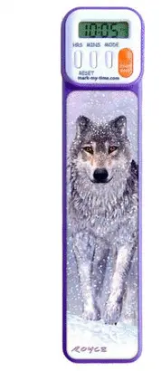 Mark-My-Time Bookmark - Snow Wolf 3D Reading Timer