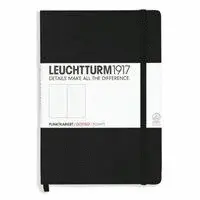 Notebook Medium (A5) Hardcover, 249 Numbered Pages, Dotted, Black