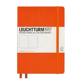 Notebook Medium (A5) Hardcover, 249 Numbered Pages, Plain, Orange