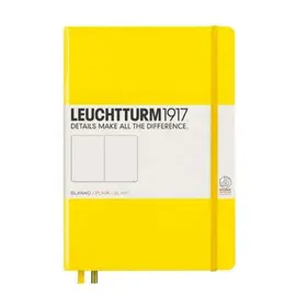 Notebook Medium (A5) Hardcover, 249 Numbered Pages, Plain, Lemon