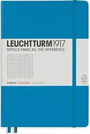 Notebook Medium (A5) Hardcover, 249 Numbered Pages, Dotted, Azure