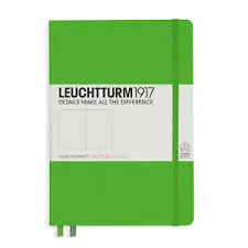 Notebook Medium (A5) Dotted, Hardcover, 251 Numbered Pages, Fresh Green