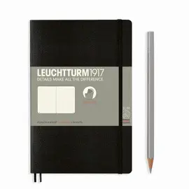 Notebook Paperback (B6+) Dotted, Softcover, 123 Numbered Pages, Black