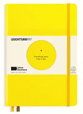 Notebook Medium (A5) Hardcover, 251 Numbered Pages, Lemon, Dotted, Bauhaus 100