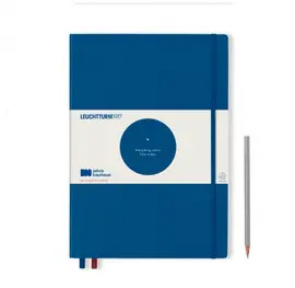 Notebook Master (A4+) Hardcover, 233 Numbered Pages, Royal Blue, Dotted, Bauhaus 100