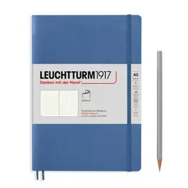 Notebook Medium (A5) Dotted, Softcover, 123 Numbered Pages, Muted Colours Denim