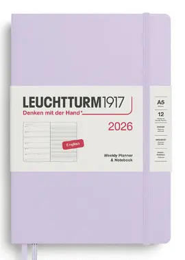 Leuchtturm Lilac, Weekly Planner & Notebook Medium (A5) 2026, Softcover, English