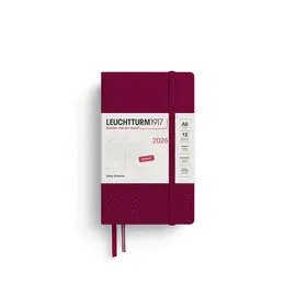 Leuchtturm Port Red, Daily Planner Pocket (A6) 2026, English