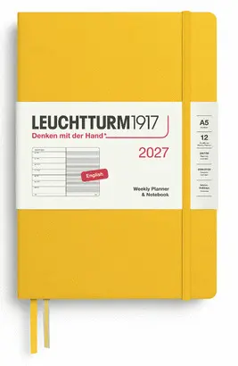 Agenda Sunflower, Weekly Planner & Notebook Medium (A5) 2027, English - Leuchtturm