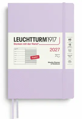 Agenda Lilac, Weekly Planner & Notebook Medium (A5) 2027, Softcover, English - Leuchtturm