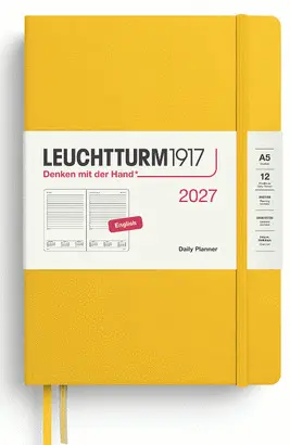 Agenda Sunflower, Daily Planner Medium (A5) 2027, English - Leuchtturm