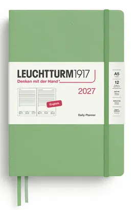 Agenda Sage, Daily Planner Medium (A5) 2027, English - Leuchtturm