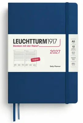Agenda Indigo, Daily Planner Medium (A5) 2027, English -- Leuchtturm