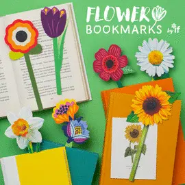 Flower Bookmarks Painted Pink Tulip