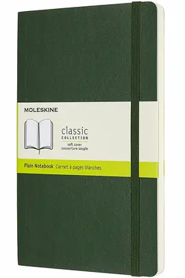Moleskine Notebook, Large, Plain, Myrtle Green, Soft Cover (5 X 8. 25)