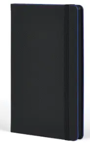 Castelli Notebook Ruled Black Laser Royal Blue 13X21 cm