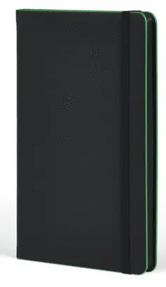 Castelli Notebook Mid Ruled Black Laser Green 13X21 cm