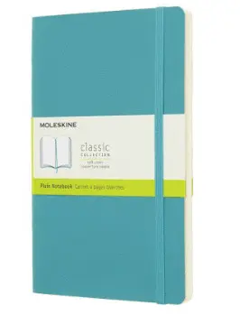 Moleskine Classic Notebook, Large, Plain, Hydrangea Blue, Soft Cover (5 X 8. 25)
