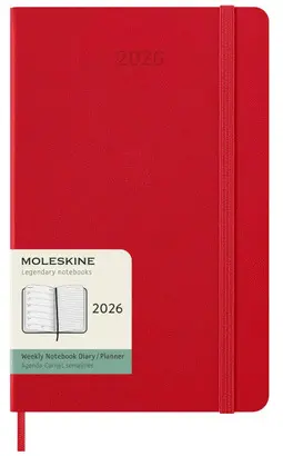 Moleskine Classic 12 Month 2026 Weekly Planner, Hard Cover, Large (5 X 8. 25), Scarlet Red, 144 Pages