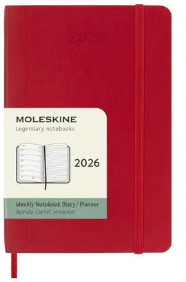 Moleskine Classic 12 Month 2026 Weekly Planner, Soft Cover, Pocket (3. 5 X 5. 5), Scarlet Red, 144 Pages