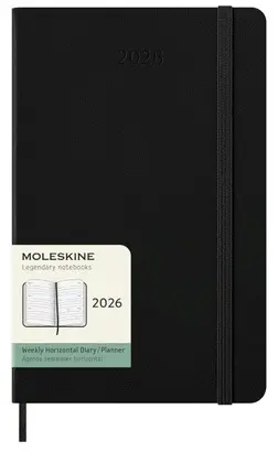 Moleskine Classic 12 Month 2026 Weekly Horizontal Planner, Hard Cover, Large (5 X 8. 25), Black, 144 Pages