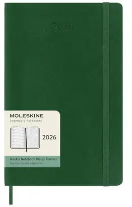 Moleskine Classic 12 Month 2026 Weekly Planner, Soft Cover, Large (5 X 8. 25), Myrtle Green, 144 Pages