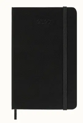 12M Daily Pocket Classic Black Hard Negra Tapa Dura 2027 Agenda Moleskine